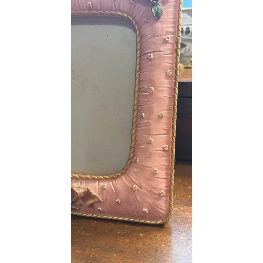 Late 90s Y2K Ganz 3D Pink Floral Picture Frame